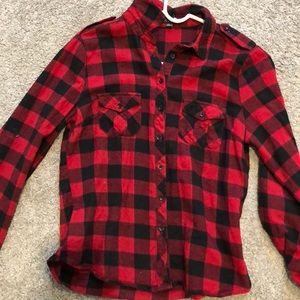 super soft red and black plaid flannel